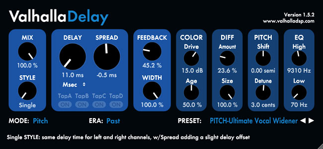 Valhalla Delay for modulation and chorus effects