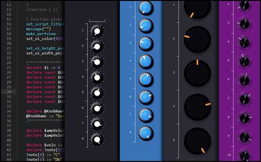 Vintage interface design sprite sheet - Kontakt GUI