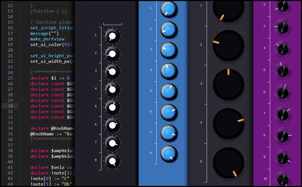 Software interface design sprite sheet - Kontakt GUI