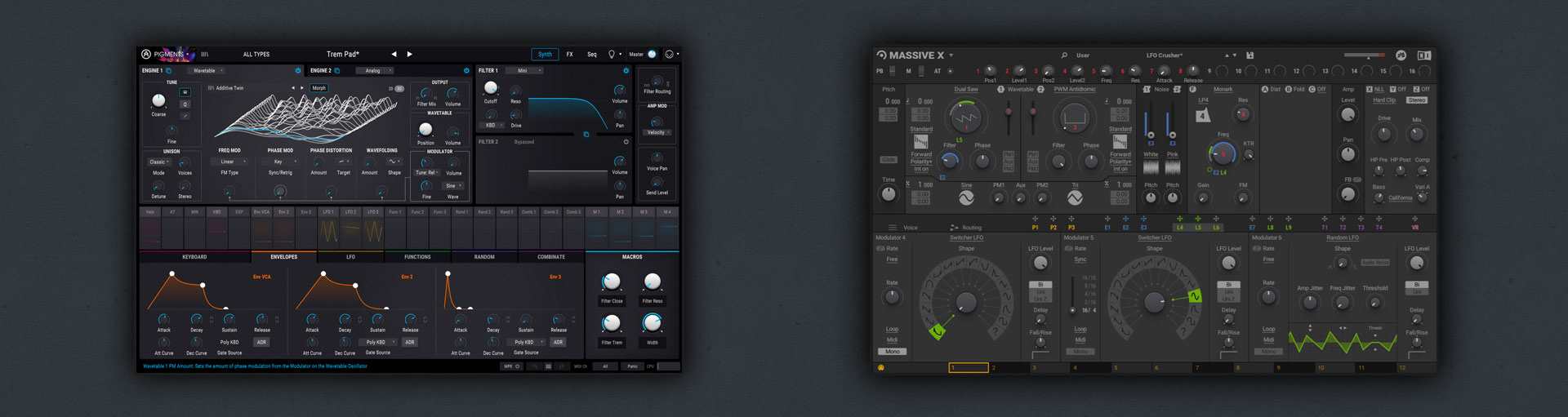 New synths 2019 - Two ogf the best synthesizers - Massive x vs Pigments 2