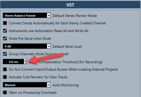 Cubase Latency Compensation Threshold