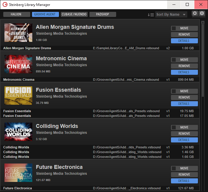 Steinberg Library Manager for Groove Agent, Halion 6 and Padshop