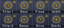 All 8 macros setup with 2 filters, Phase Mod and Drive