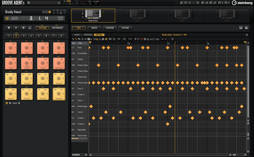 Groove Agent Pattern window