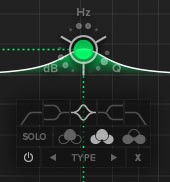 X-EQ2's unique band parameter pop-up