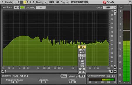 SPAN - one of the best free metering VST plugins